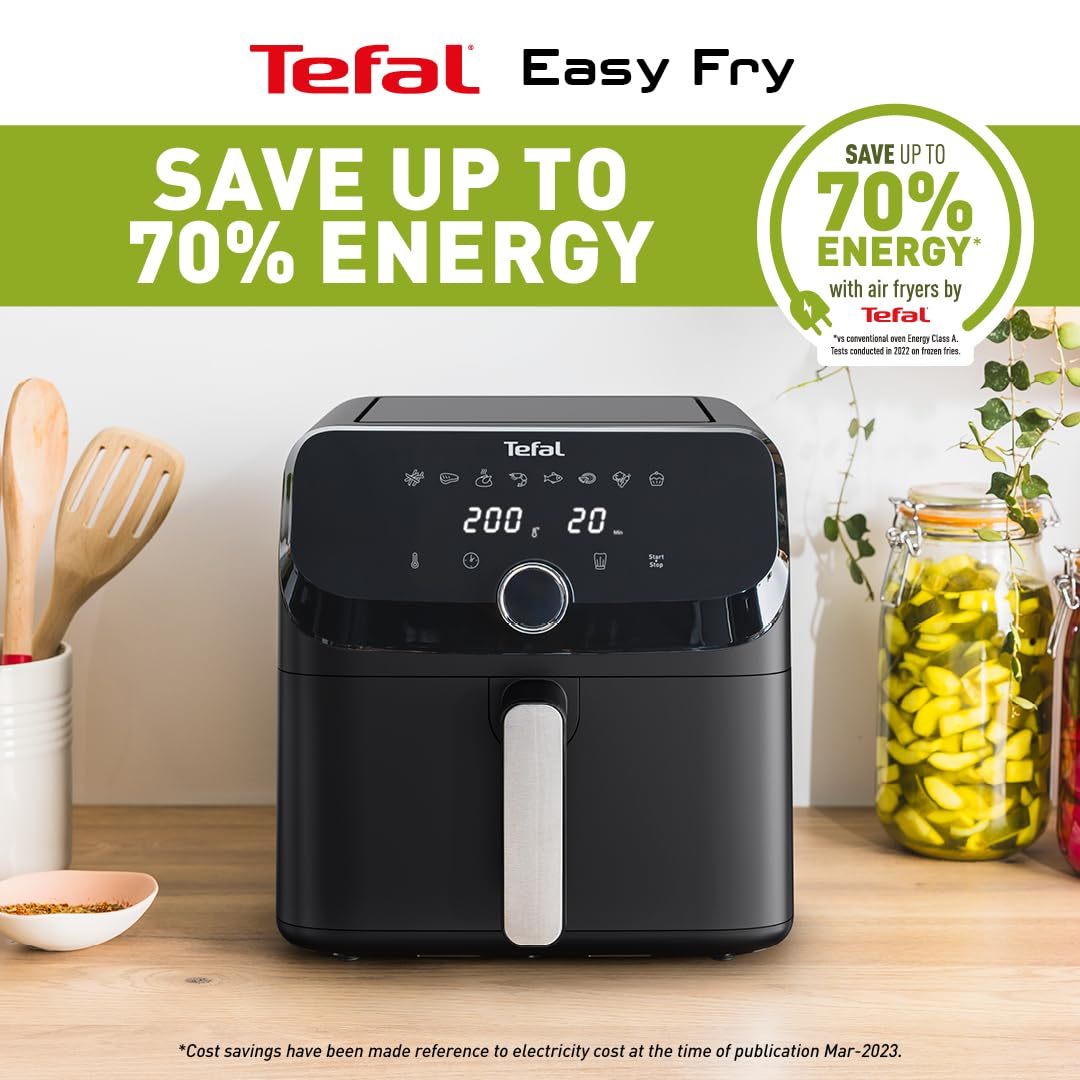 Tefal Easy Fry Mega Air Fryer, 7.5L Capacity (Serves Up to 8), 8 Preset Cooking Programs