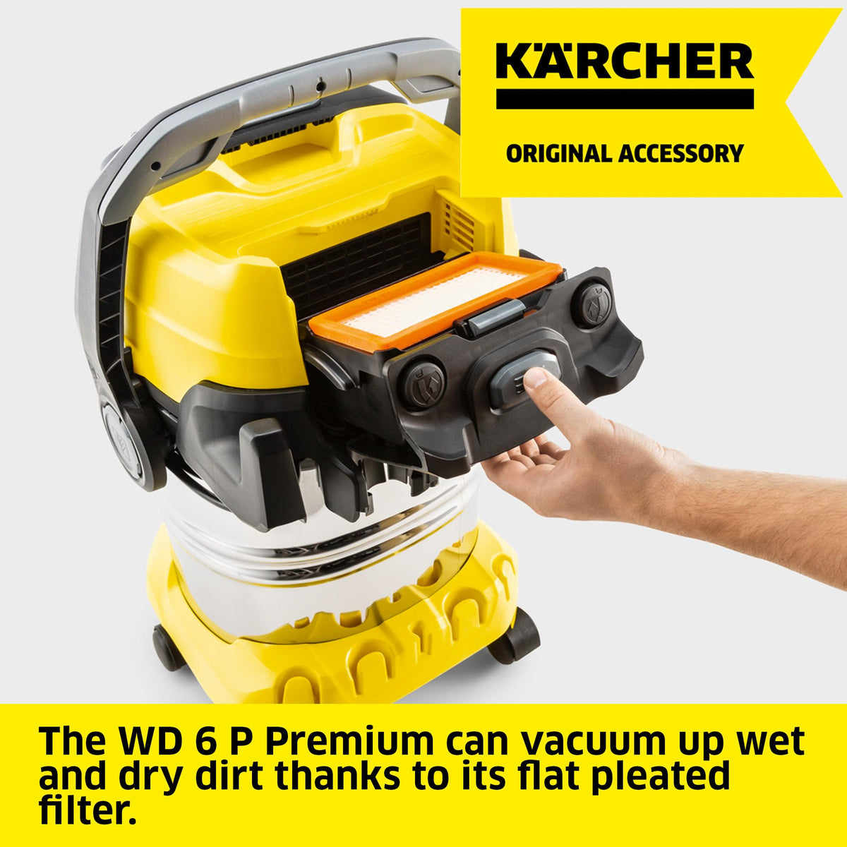 Kärcher Wet and Dry vacuum cleaner WD 6 P Premium, blower function, 1,300 W, stainless steel container