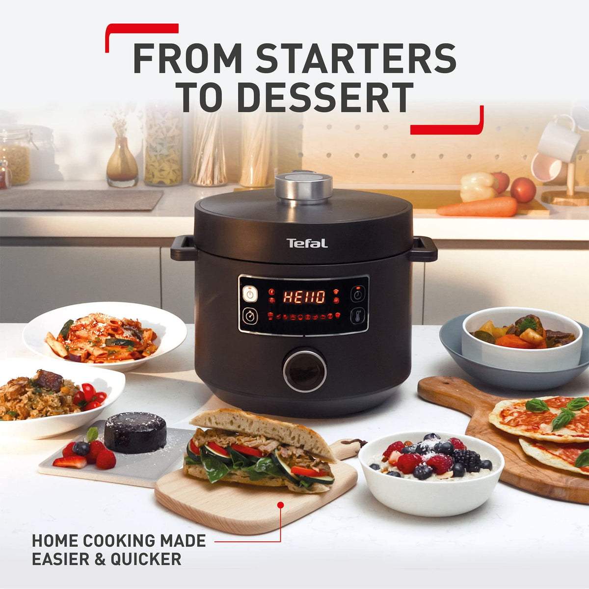 Tefal Turbo Cuisine Electric Pressure Cooker – 10-in-1 Multi-Cooker, 4.8L Capacity, 1000W Power
